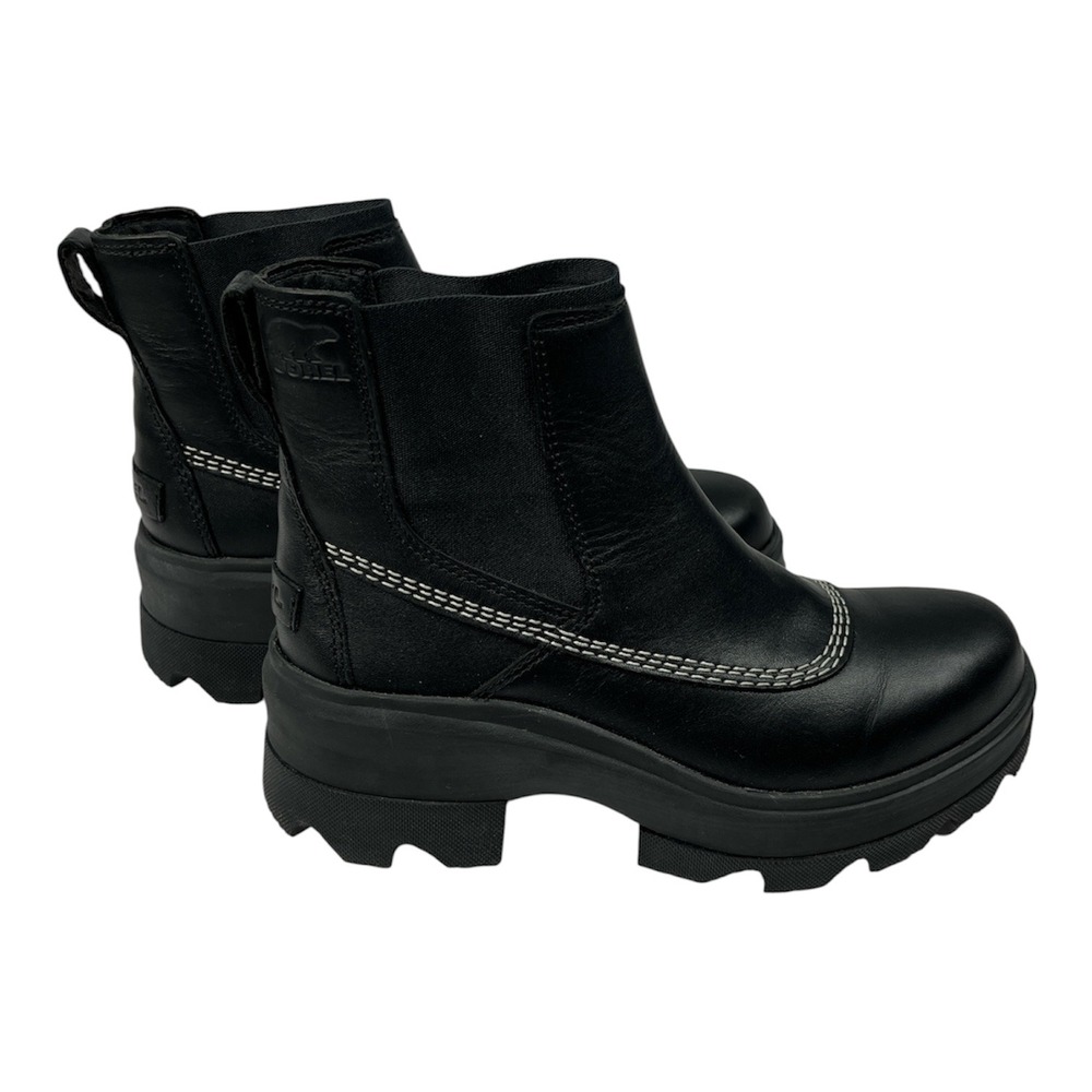 Sorel Excellent Pre-owned Joan FRWD Boots Women 7 Black Leather Water Resistant